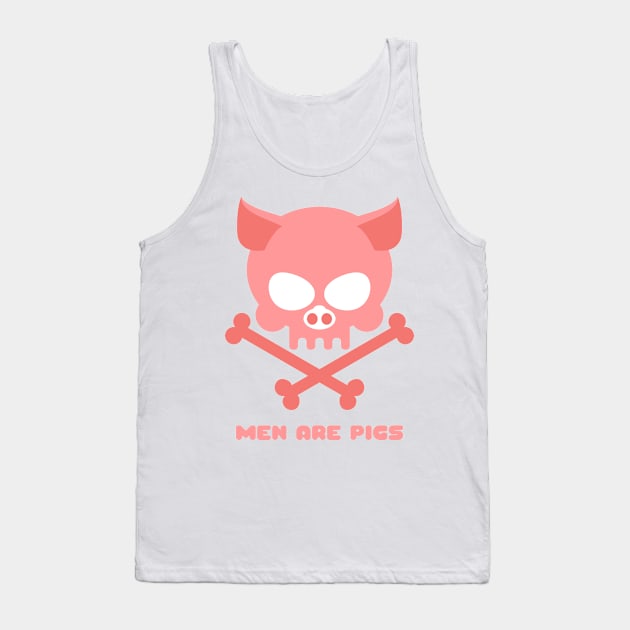 Animal Skull Pig Skull Men Are Pigs Men Are Trash Statement Evil Pig Tank Top by nathalieaynie